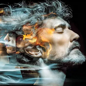 Stylish edited photo of a man with a beard