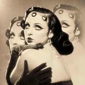 Vintage portrait of woman with striking eyes