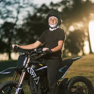 Teenage boy on a motor bike