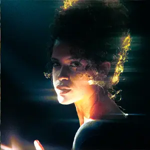 Model with creative motion and light blur