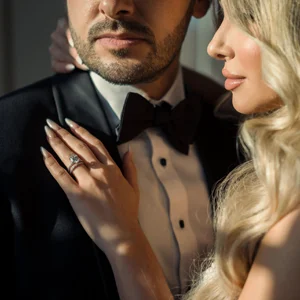 a wedding couple pose