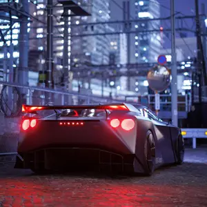 Car tail lights in a power station